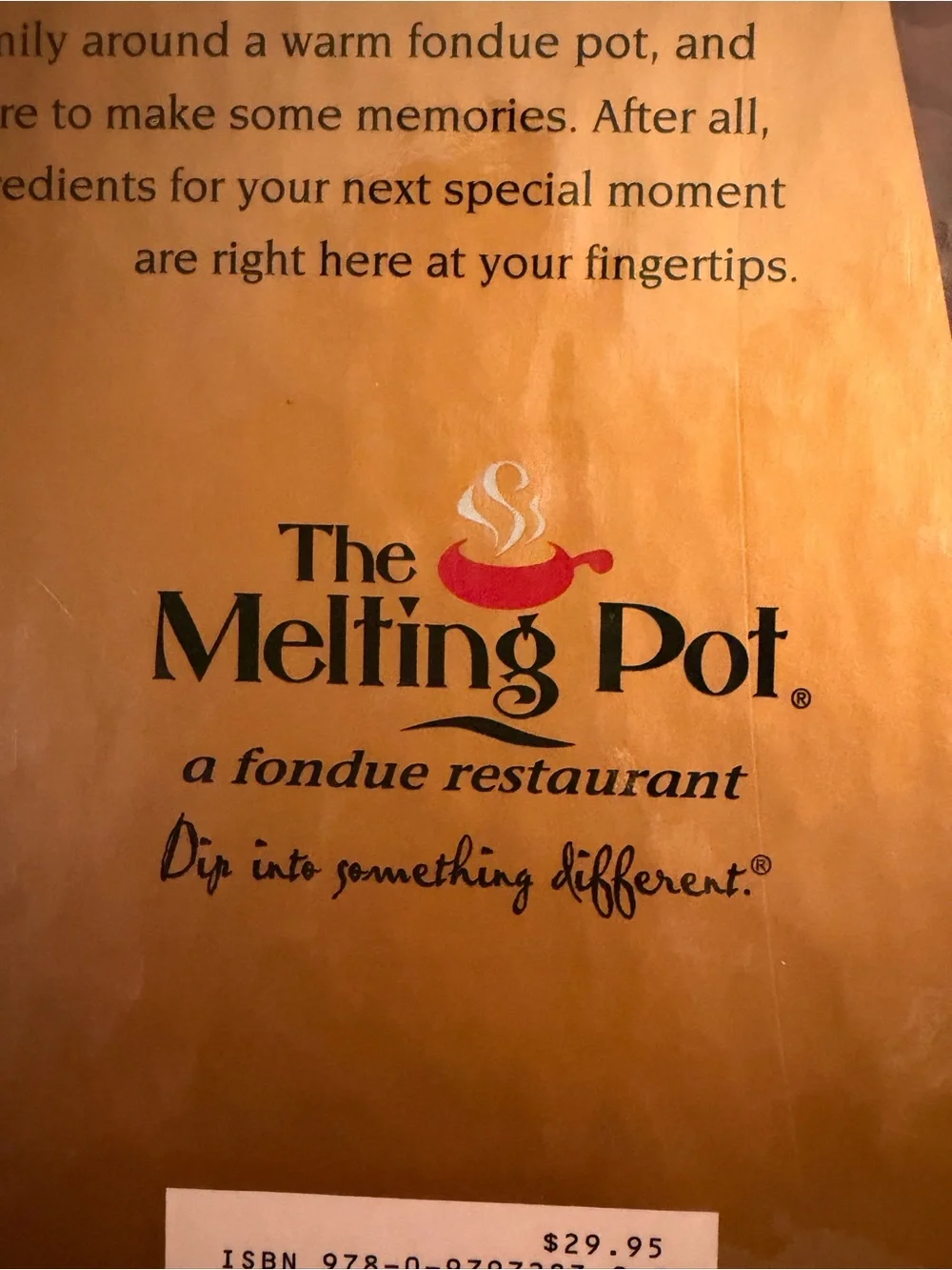 The Melting Pot fondue restaurant cookbook